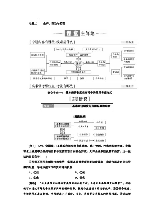 高考政治二轮专题复习生产劳动与经营