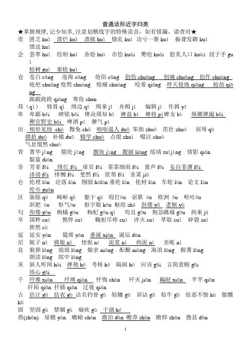 普通话形近字归类(修订)