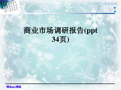 商业市场调研报告(ppt 34页)