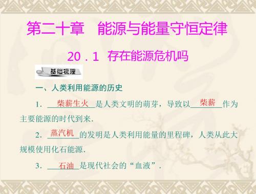 物理：20.1《存在能源危机吗》课件2(沪粤版九年级下)