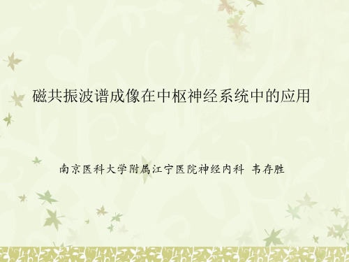 MRS(磁共振波谱成像在中枢神经系统中的应用)