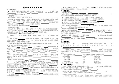 高二高三美术鉴赏分类复习要点