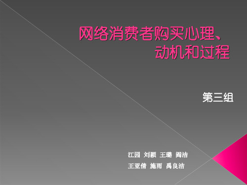 网络消费者购买心理动机和过程