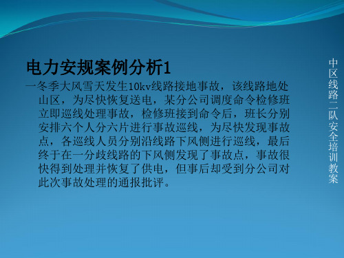 电力安全事故典型案例分析实例