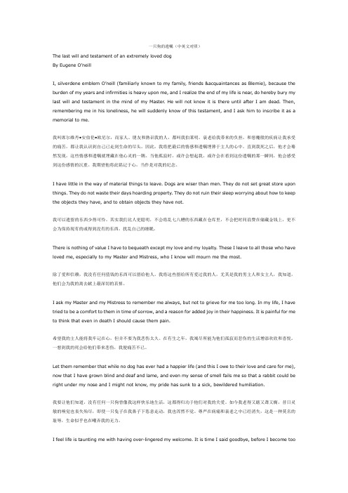 一只狗的遗嘱