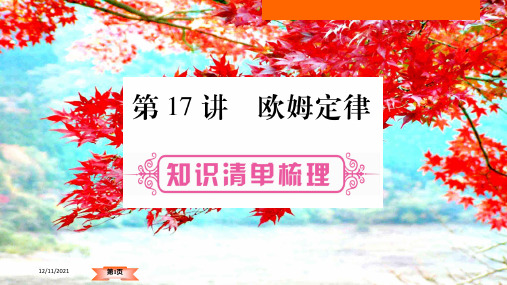 中考物理总复习 第17讲 欧姆定律课件
