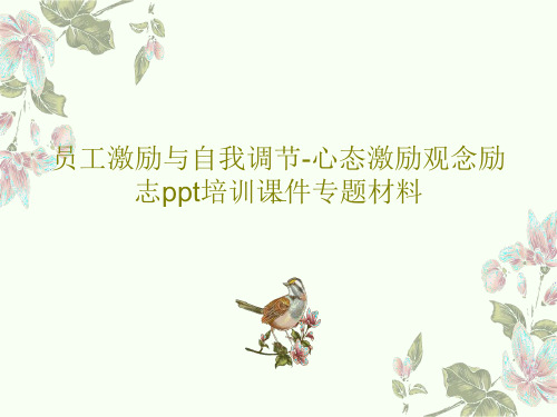 员工激励与自我调节-心态激励观念励志ppt培训课件专题材料共31页