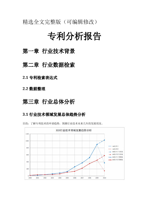 专利分析报告样板精选全文