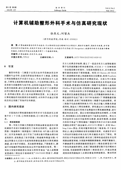 计算机辅助整形外科手术与仿真研究现状