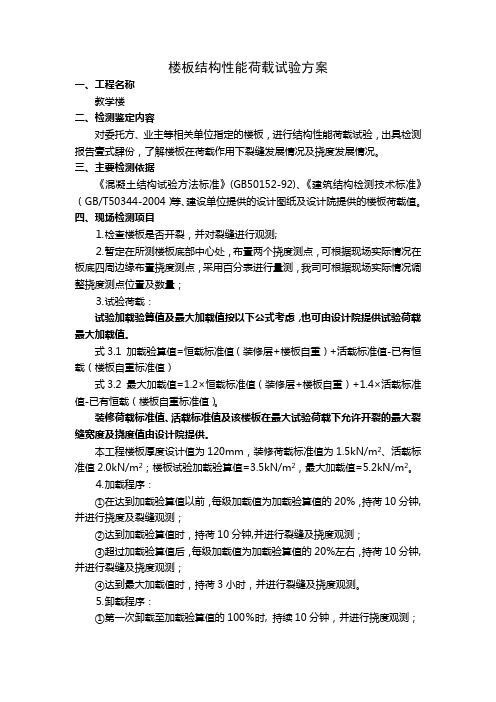楼板堆载方案
