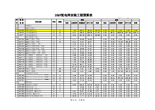 以那10kV概算002
