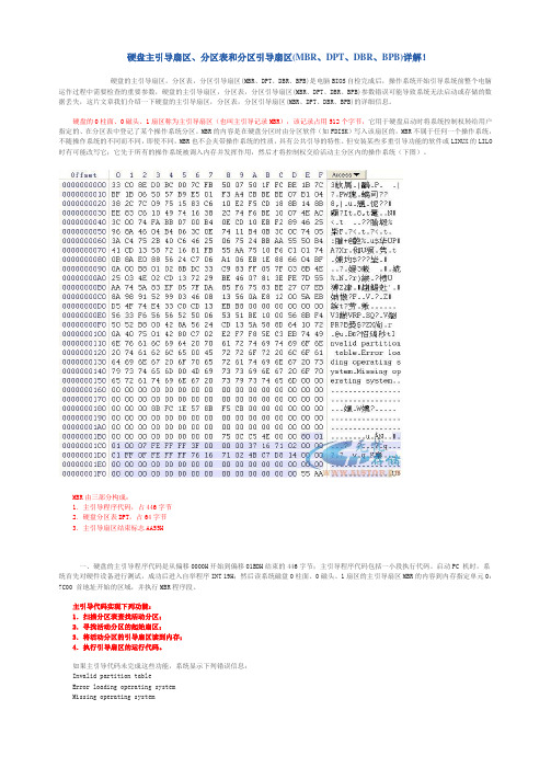 硬盘主引导扇区、分区表和分区引导扇区(MBR、DPT、DBR、BPB)详解(一)