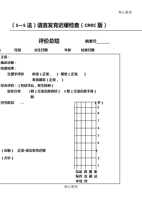 儿科ss评估量表