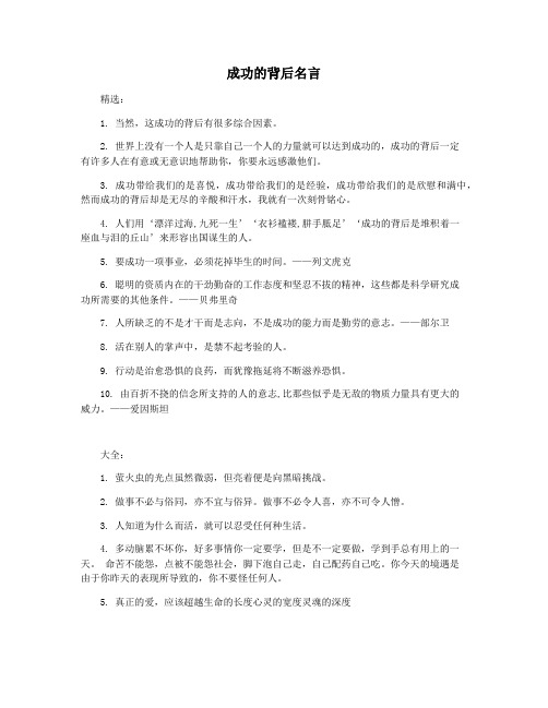成功的背后名言