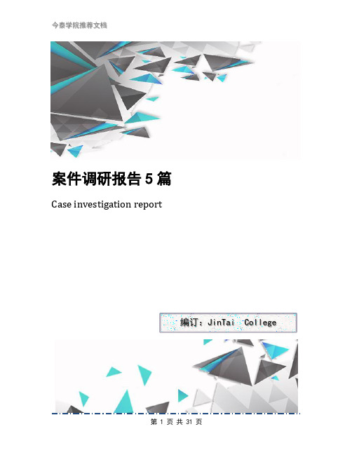 案件调研报告5篇