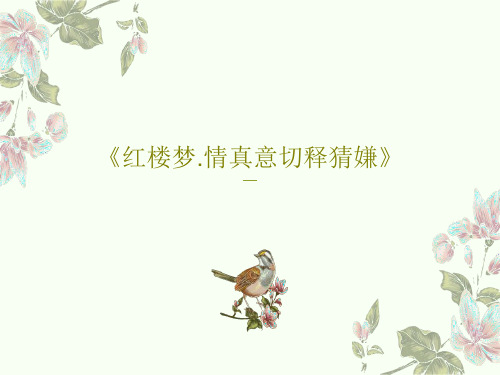 《红楼梦.情真意切释猜嫌》89页PPT