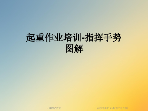 起重作业培训-指挥手势图解