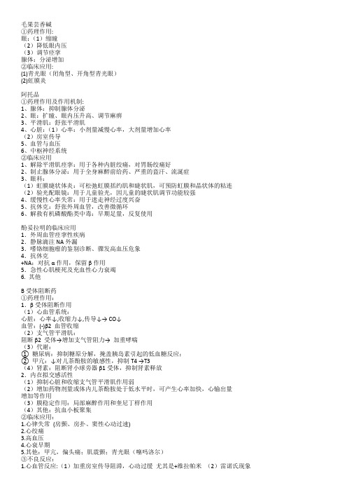 临床药理重点考试复习知识重点资料