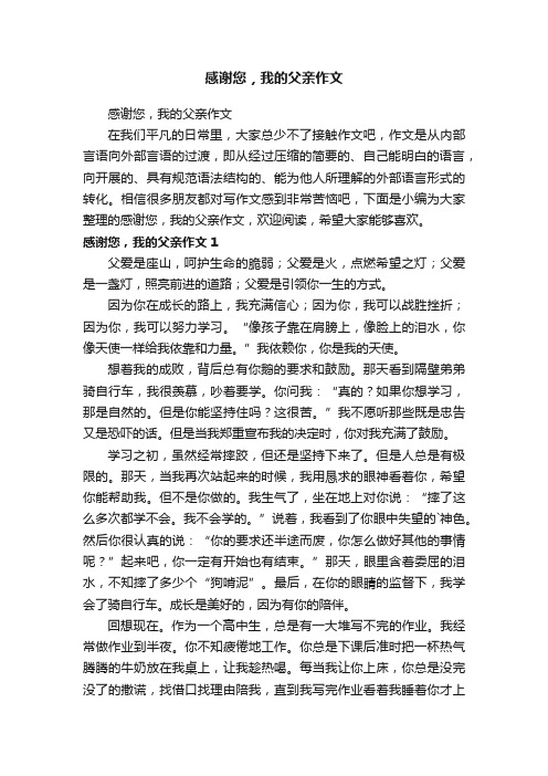 感谢您，我的父亲作文