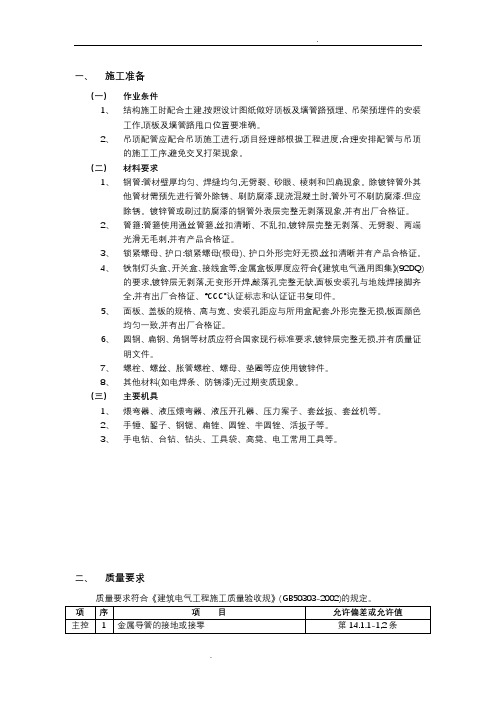 吊顶内管线敷设