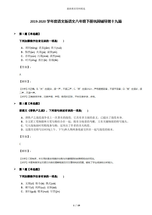 2019-2020学年度语文版语文八年级下册巩固辅导第十九篇