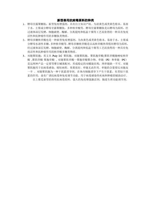 新型兽用抗病毒原料的种类