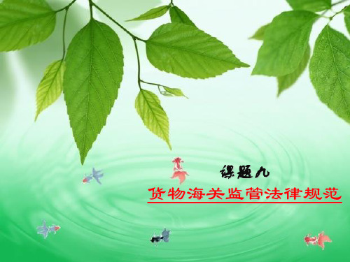 货物海关监管法律规范精品PPT课件