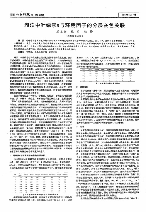 湖泊中叶绿素a与环境因子的分层灰色关联