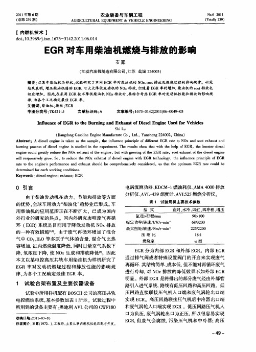 EGR对车用柴油机燃烧与排放的影响