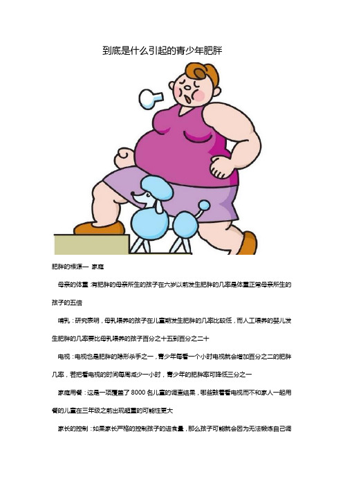 到底是什么引起的青少年肥胖