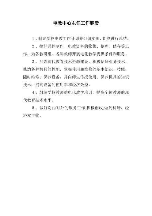 17、电教中心主任工作职责