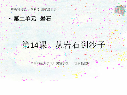 华东师范大学弋阳实验学校小学科学四年级上册第14课《从岩石到沙子》教学课件