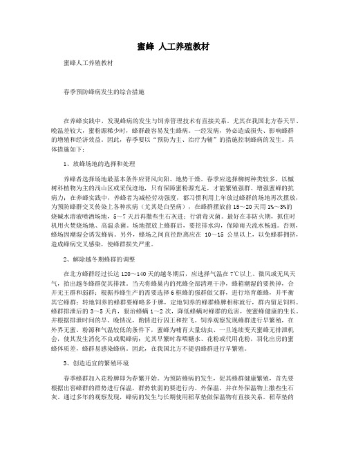 蜜蜂 人工养殖教材