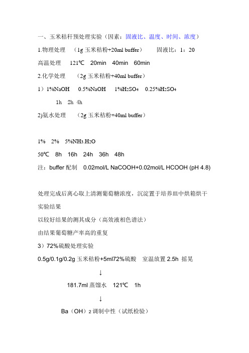 玉米秸秆预处理实验
