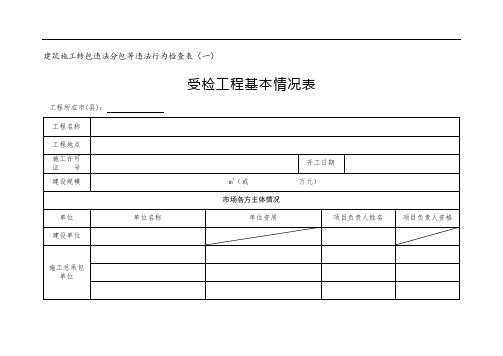 建筑施工转包违法分包等违法行为检查表(一)