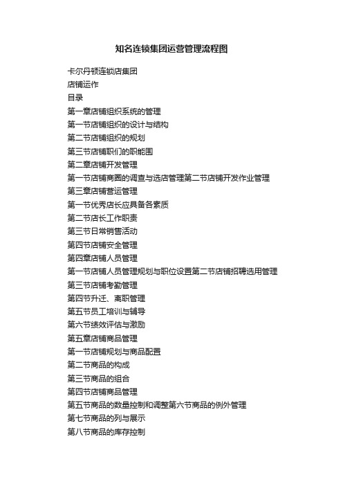 知名连锁集团运营管理流程图
