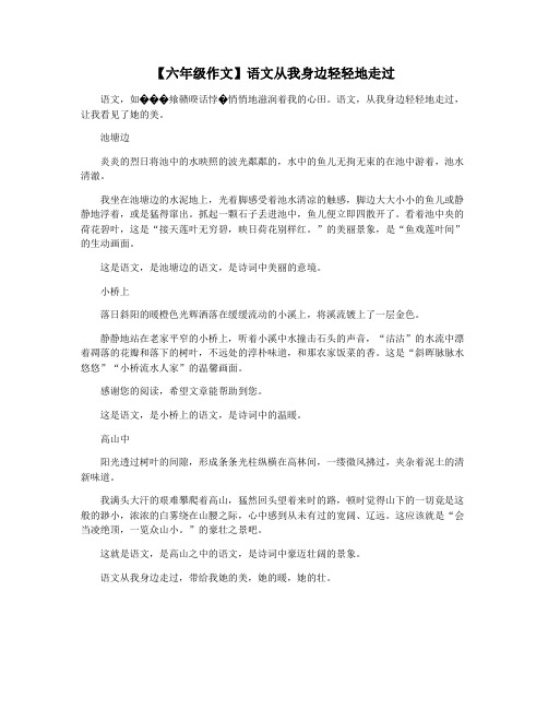 【六年级作文】语文从我身边轻轻地走过