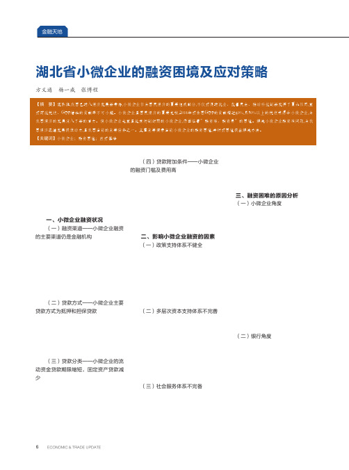湖北省小微企业的融资困境及应对策略