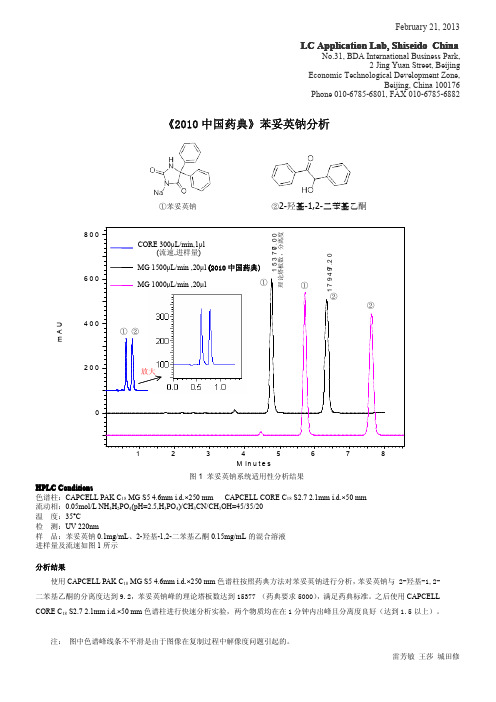 苯妥英钠的分析报告 方法参照2010中国药典