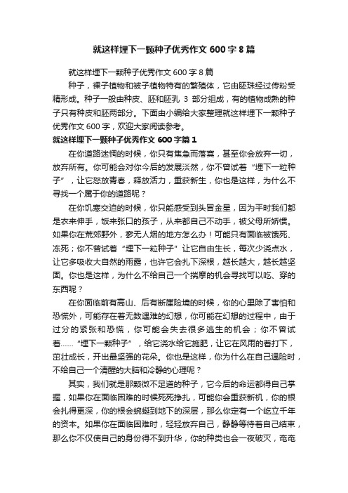 就这样埋下一颗种子优秀作文600字8篇