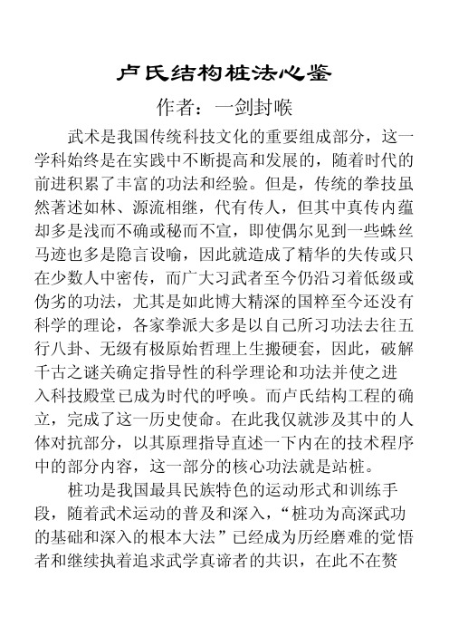 第五课 卢氏结构桩法心鉴规范