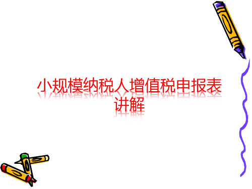 增值税小规模纳税人申报表讲解