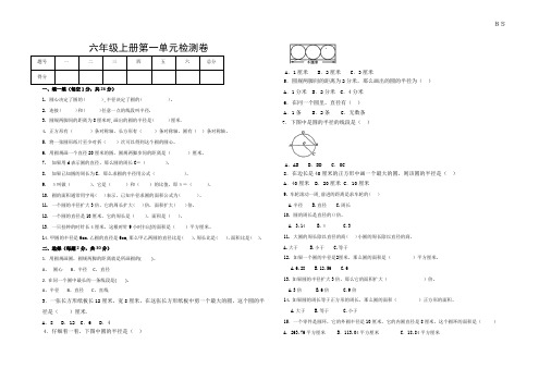 北师大版六年级上册第一单元检测卷(含答案)