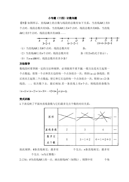 七年级数学上册第4章小专题(十四)计数问题(人教版)