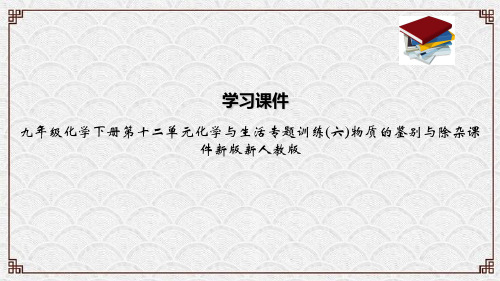 九年级化学下册第十二单元化学与生活专题训练(六)物质的鉴别与除杂课件新版新人教版