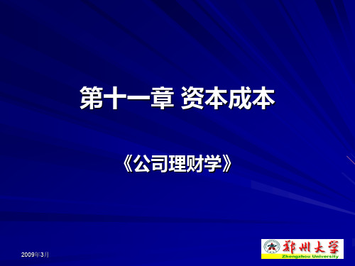 郑州大学双学位课程课件——财务管理学：资本成本29页