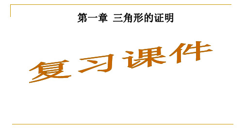北师大版八年级数学下册 第一章 三角形的证明复习 教学课件(共17张PPT)
