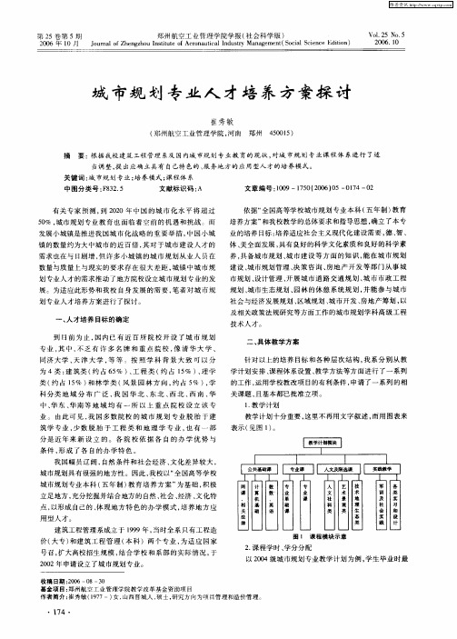城市规划专业人才培养方案探讨