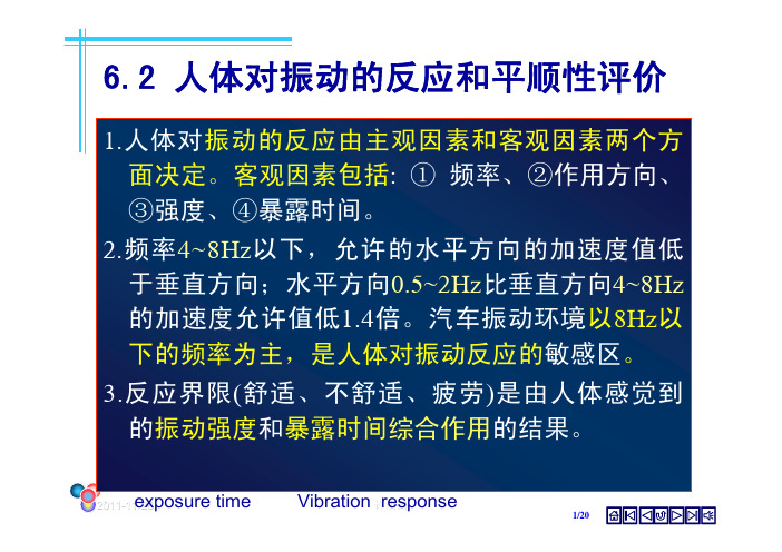 2人体对振动的反应和平顺性评价