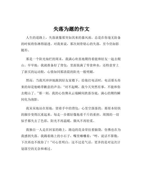失落为题的作文